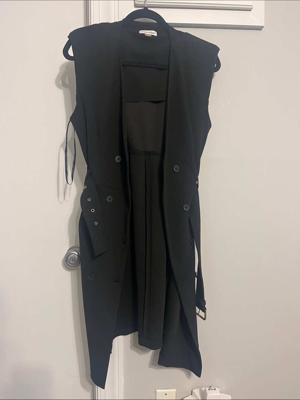 Calvin Klein Black Dress Top with Branded Neck Label